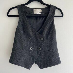 y2k grey pinstripe vest top
